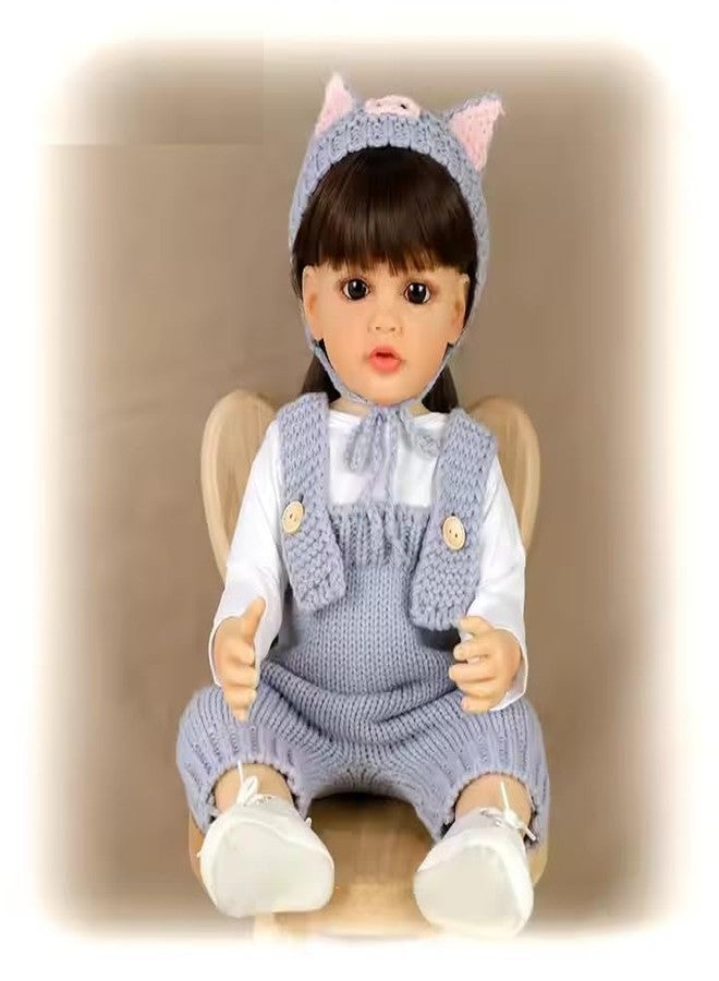 OOTLO Reborn Baby Dolls Girl, 22",Lifelike Full Silicone Body Reborn Baby Girl Doll, Realistic Newborn Baby Doll with Cloth, Nipple Bottle Best Gift for Girls (Multi Colour) - Image 1